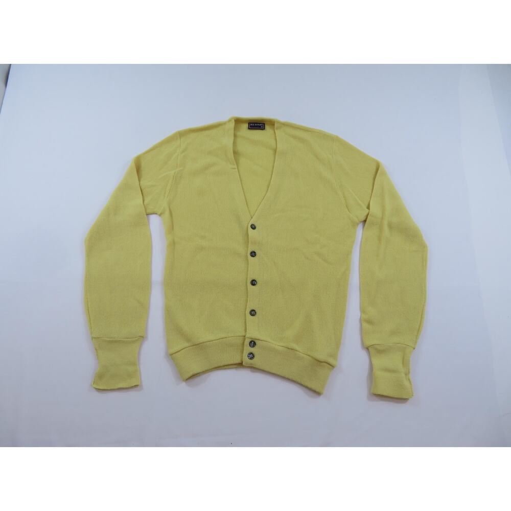 Jack Nicklaus Sweater, Golf Classic Yellow, Button Up, Cardigan, Sz M 1970s